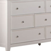 58" White Solid Wood Seven Drawer Triple Dresser