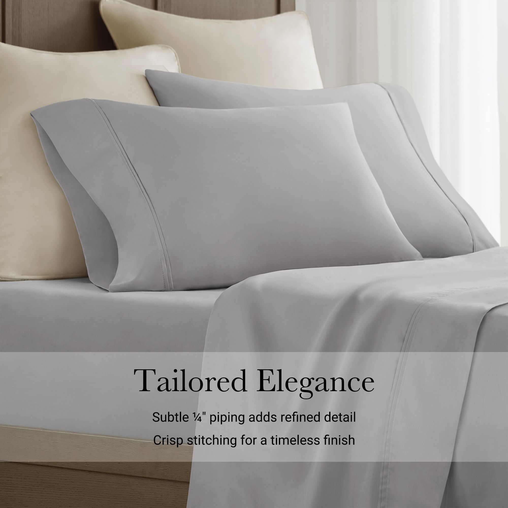 Standard Sateen Pillowcase Set - Gray