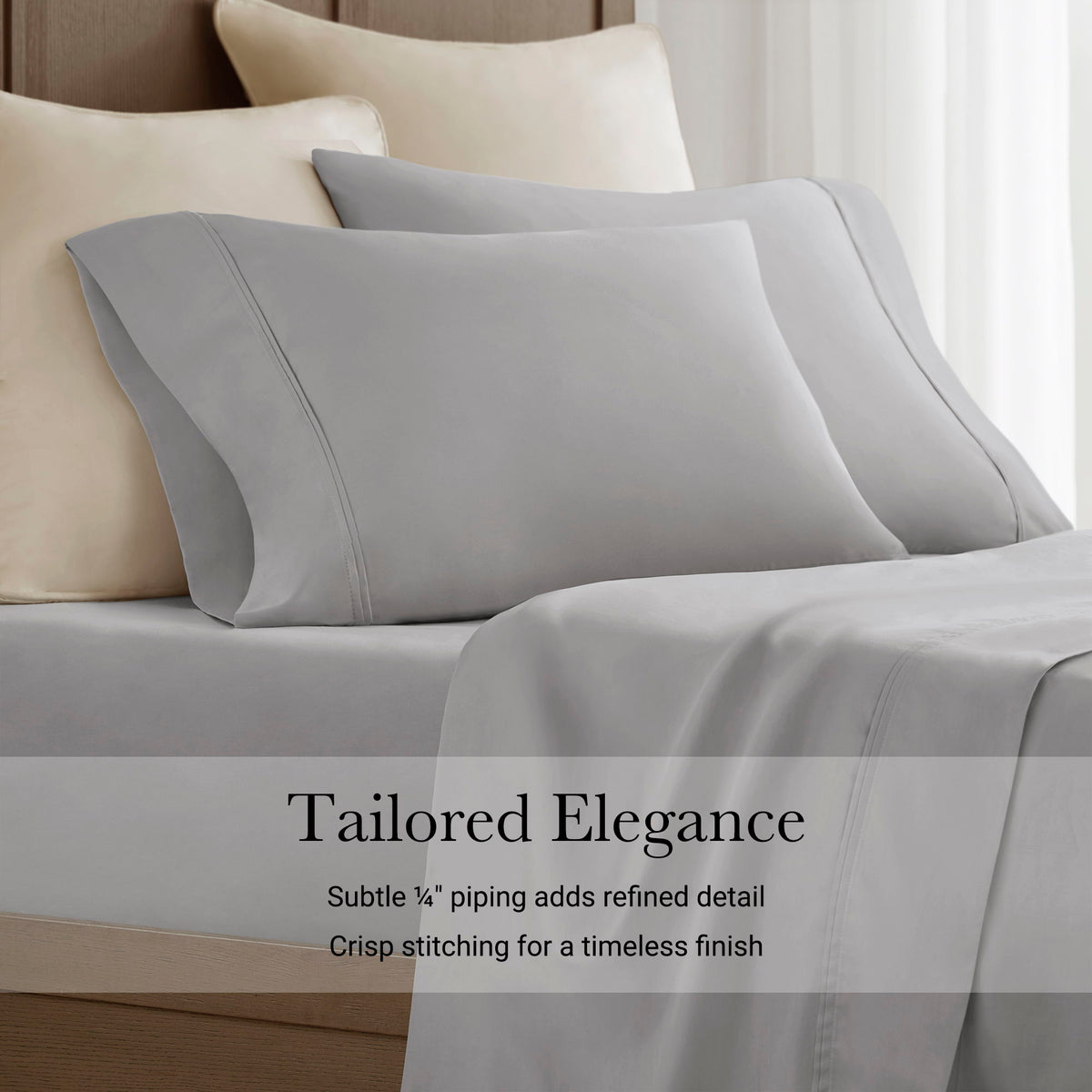 King Sateen Pillowcase Set - Gray