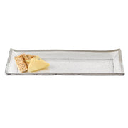 18 Mouth Blown Rectangular Edge Silver Serving Platter Or Tray