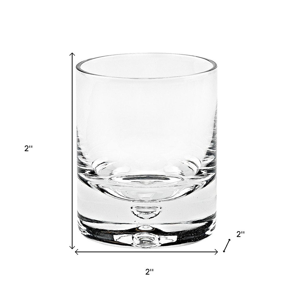Set of Four Clear Mouth Blown Crystal Old Fashion Glasses