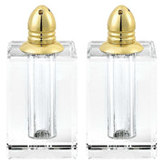 Set of Two Clear And Gold Crystal Pepper Shakers