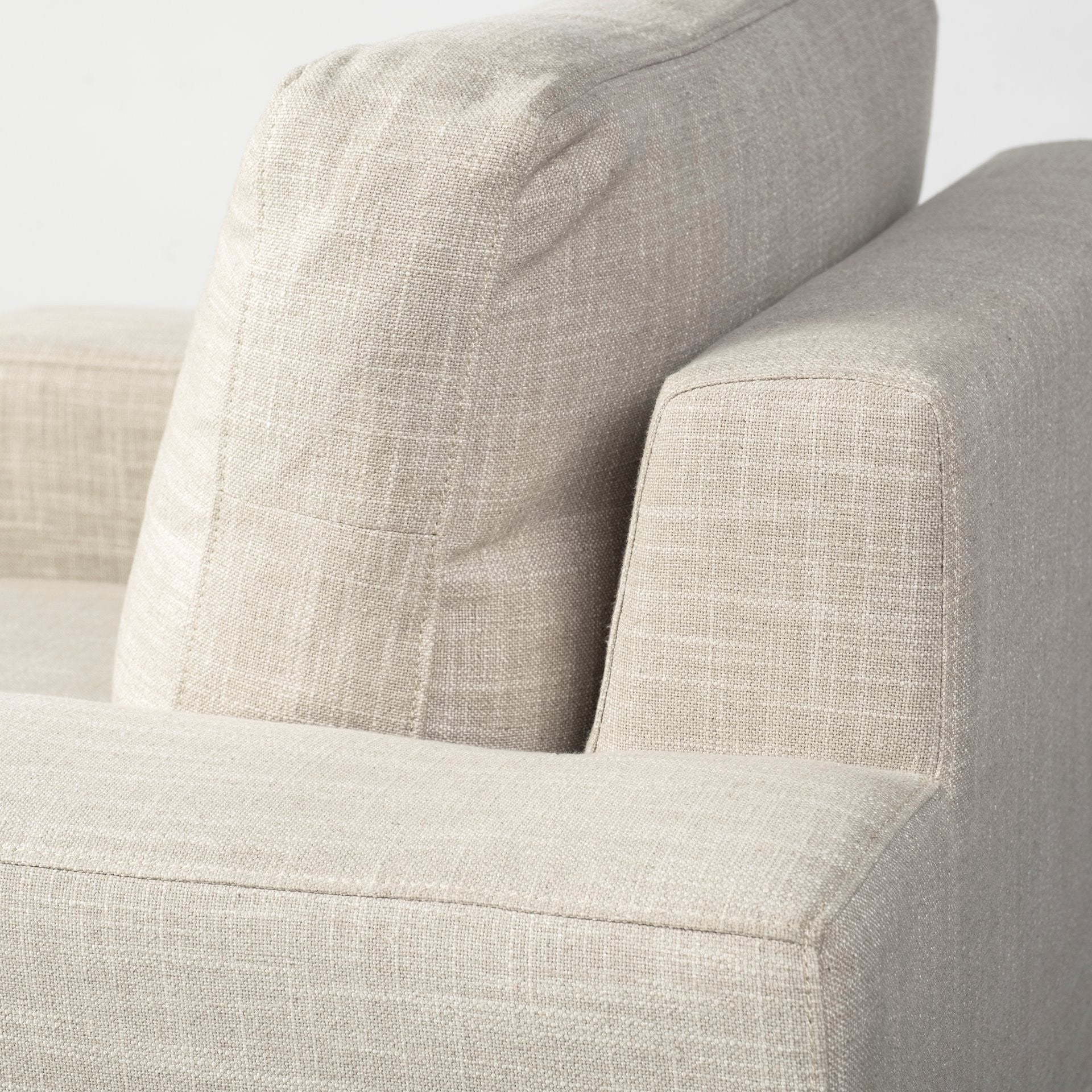 41" Cream and Black Fabric Arm Chair