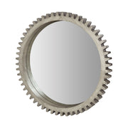44" Silver Abstract Wood Framed Accent Mirror