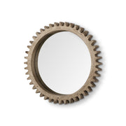 35" Brown Abstract Wood Framed Accent Mirror