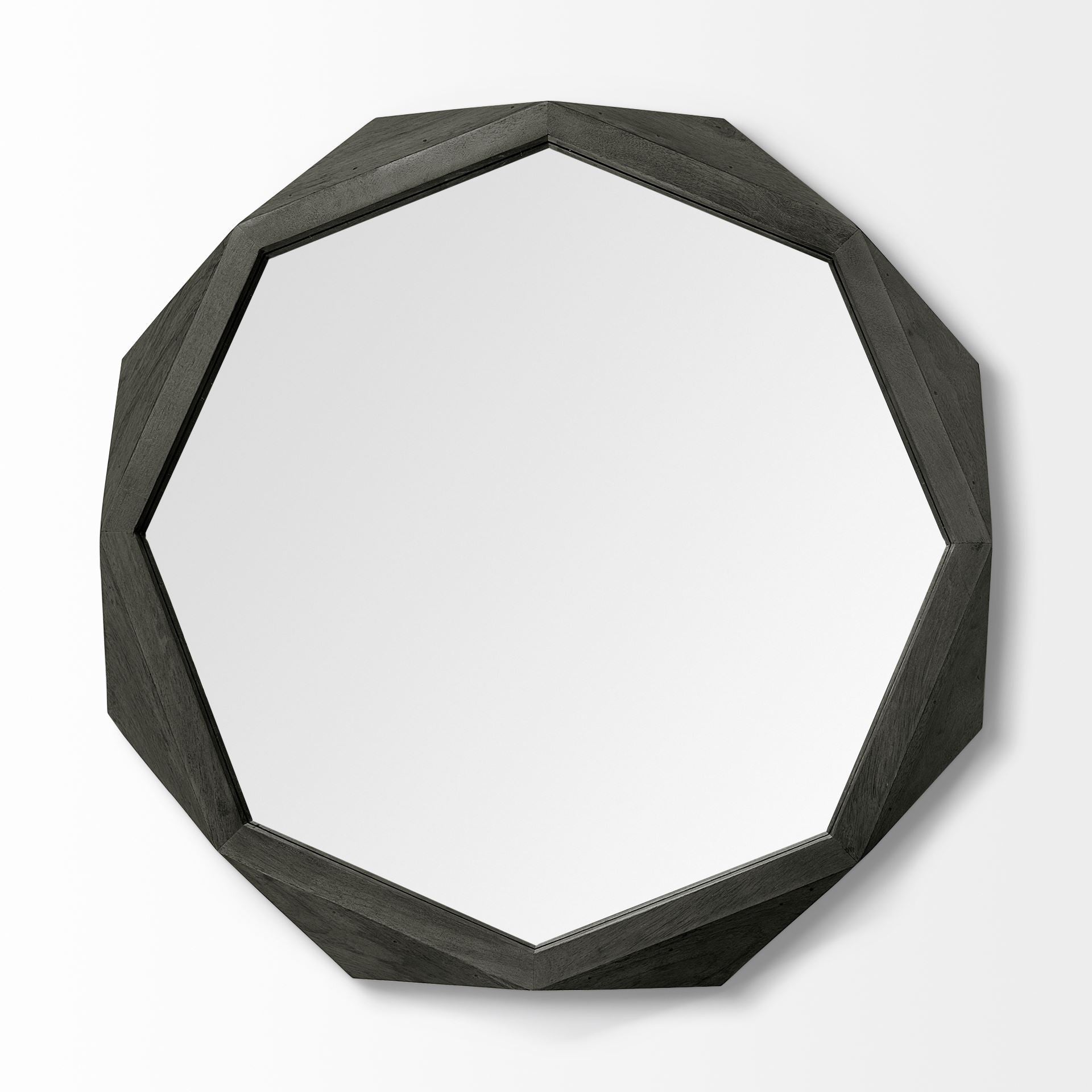 41" Black Solid Wood Octagon Framed