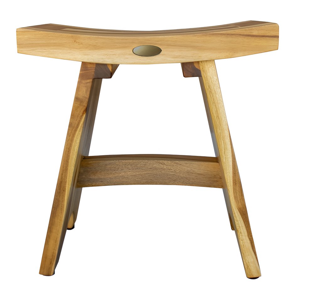 18" Natural Teak Rectangular Shower Bench