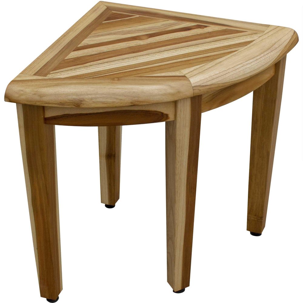 23" Natural Teak Corner Shower Bench