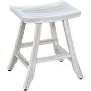 24" X 15" White Teak Square Shower Bench