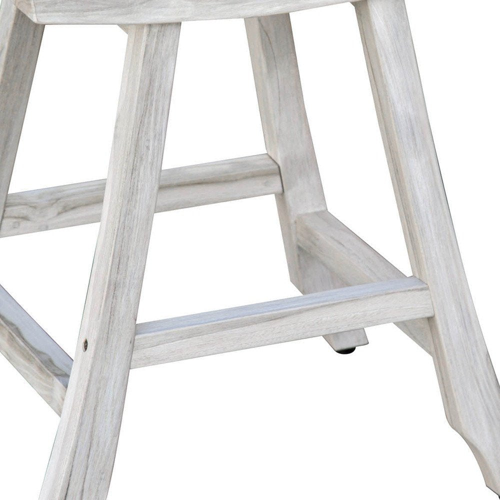 24" X 15" White Teak Square Shower Bench