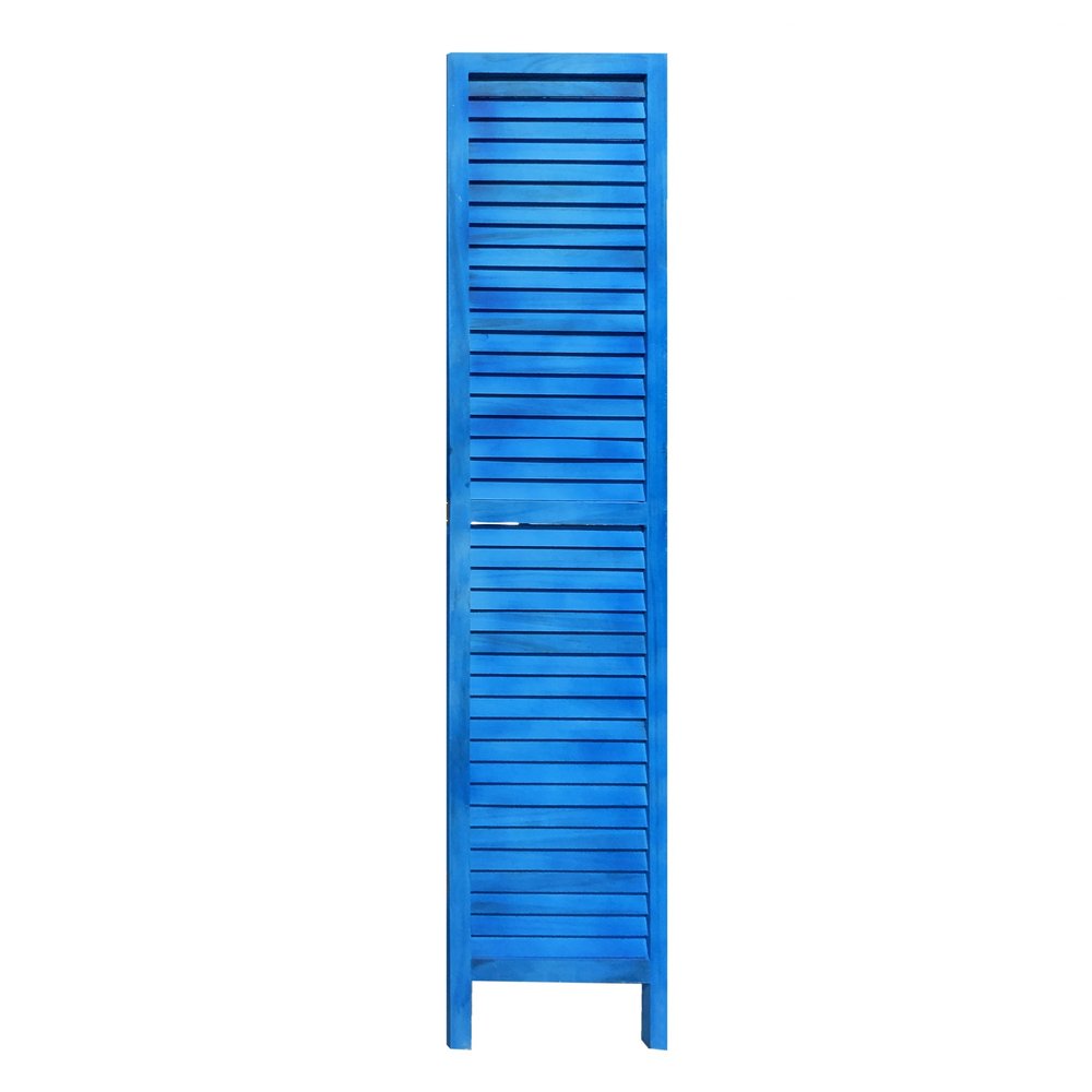 67" Light Blue Folding Three Panel Screen Room Divider
