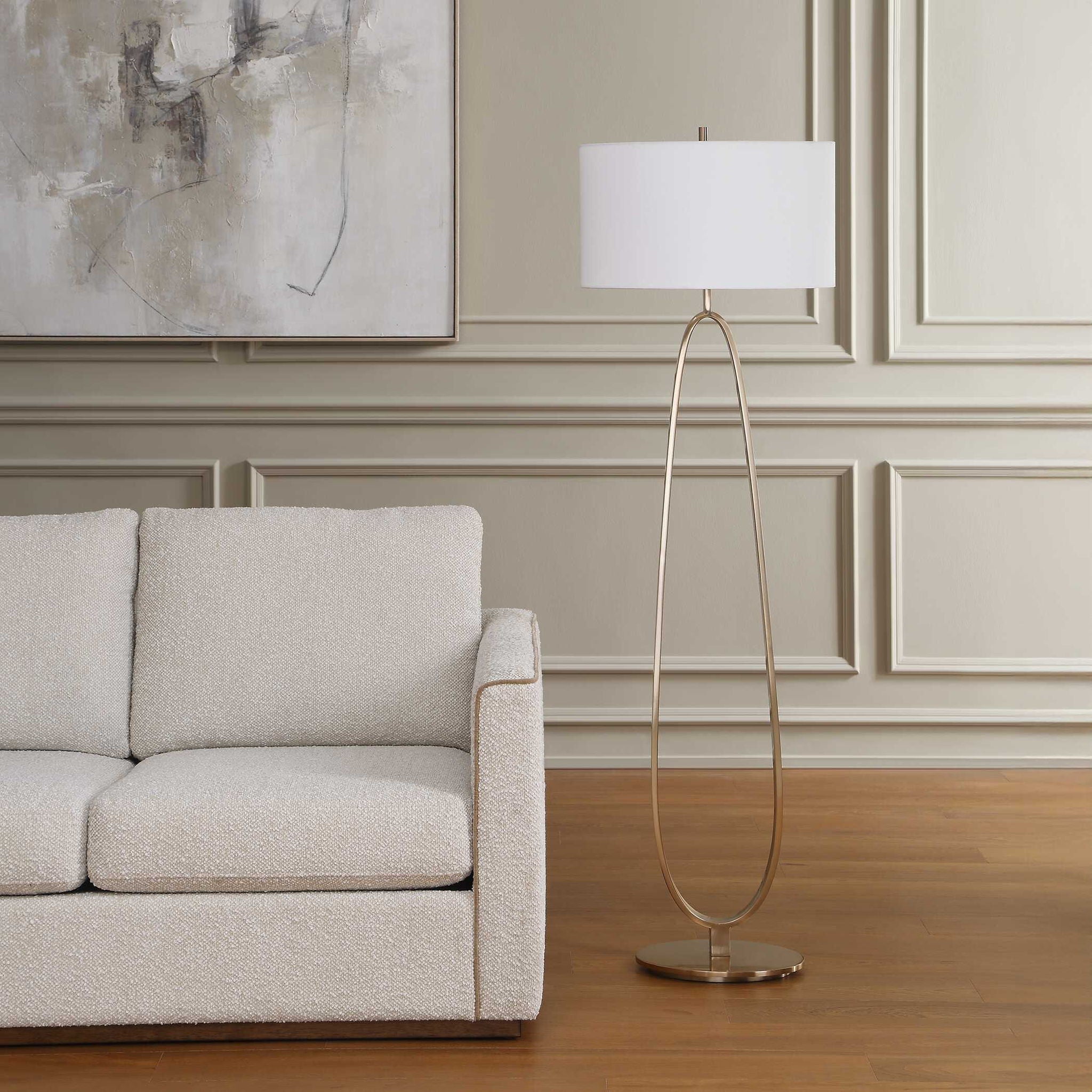 Tordin - Geometric Floor Lamp - Brass / Gold