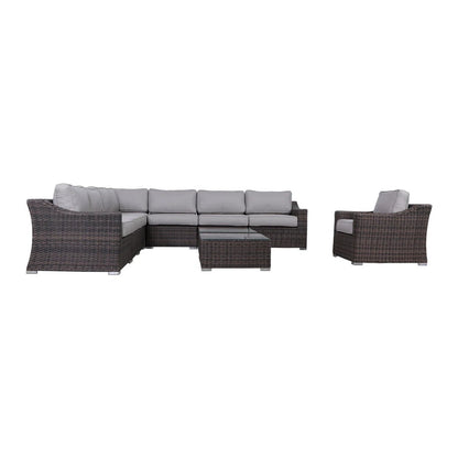 Outdoor Wicker Conversation Set With Cushions, All Weather