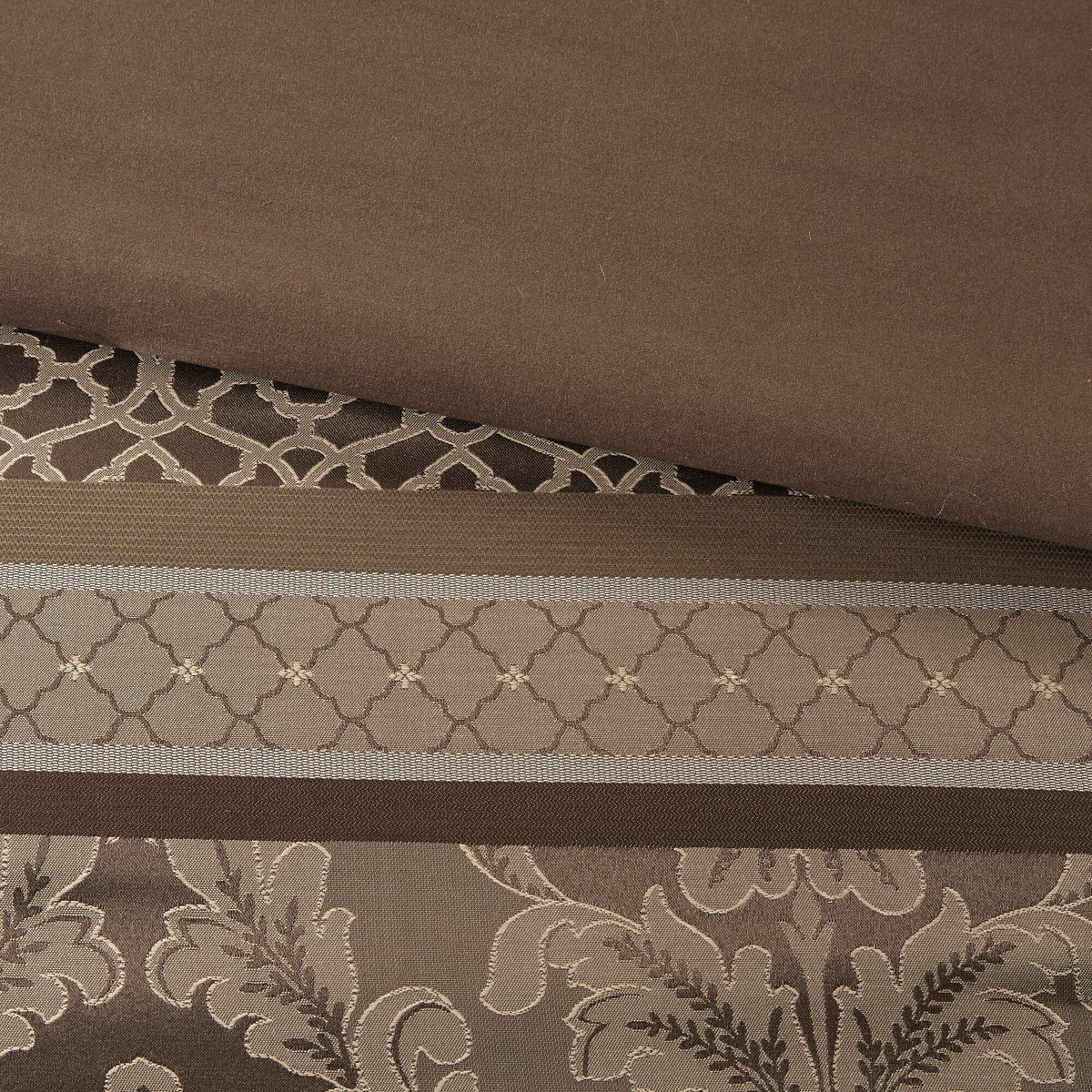 Bellagio - 7 Piece Comforter Set - Brown / Gold