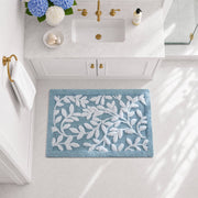 Serene - 34" x 21" Cotton Tufted Bath Rug - Blue