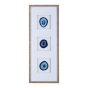 Agate Trio - Real Stone Framed Graphic - Blue
