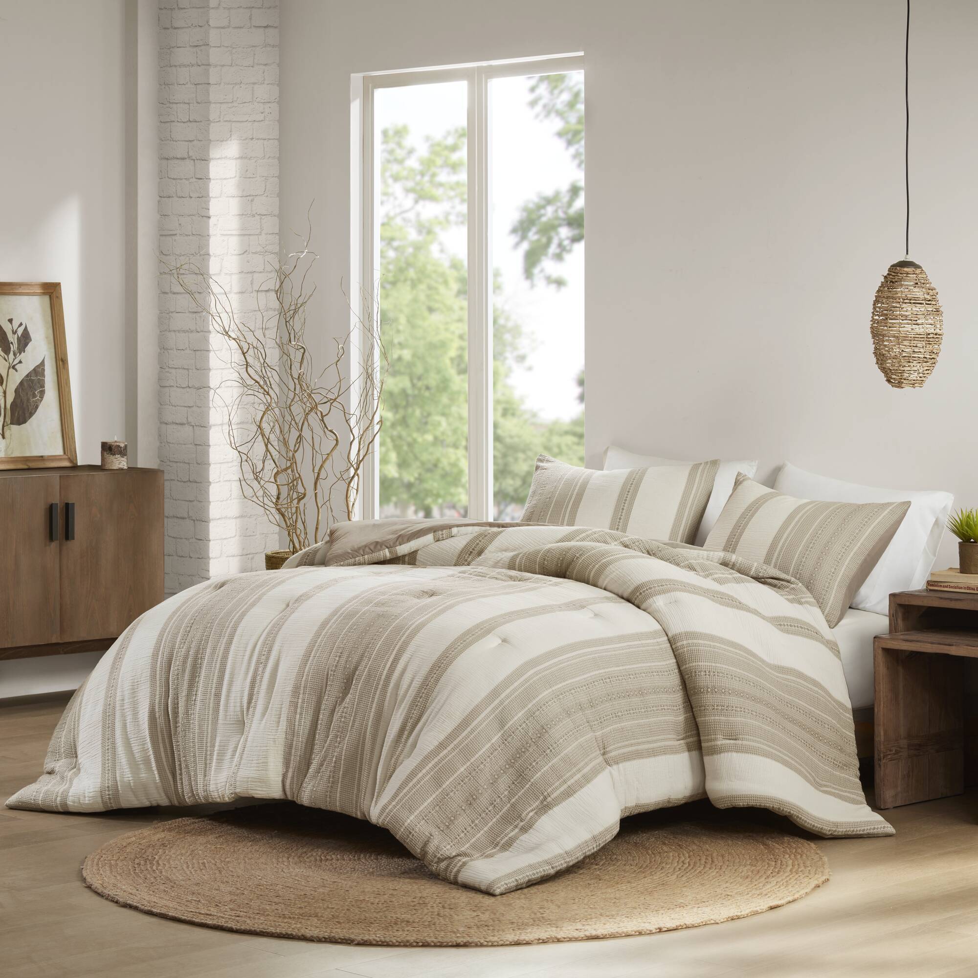 Mesa - 3 Piece Full/Queen Comforter Set - Tan