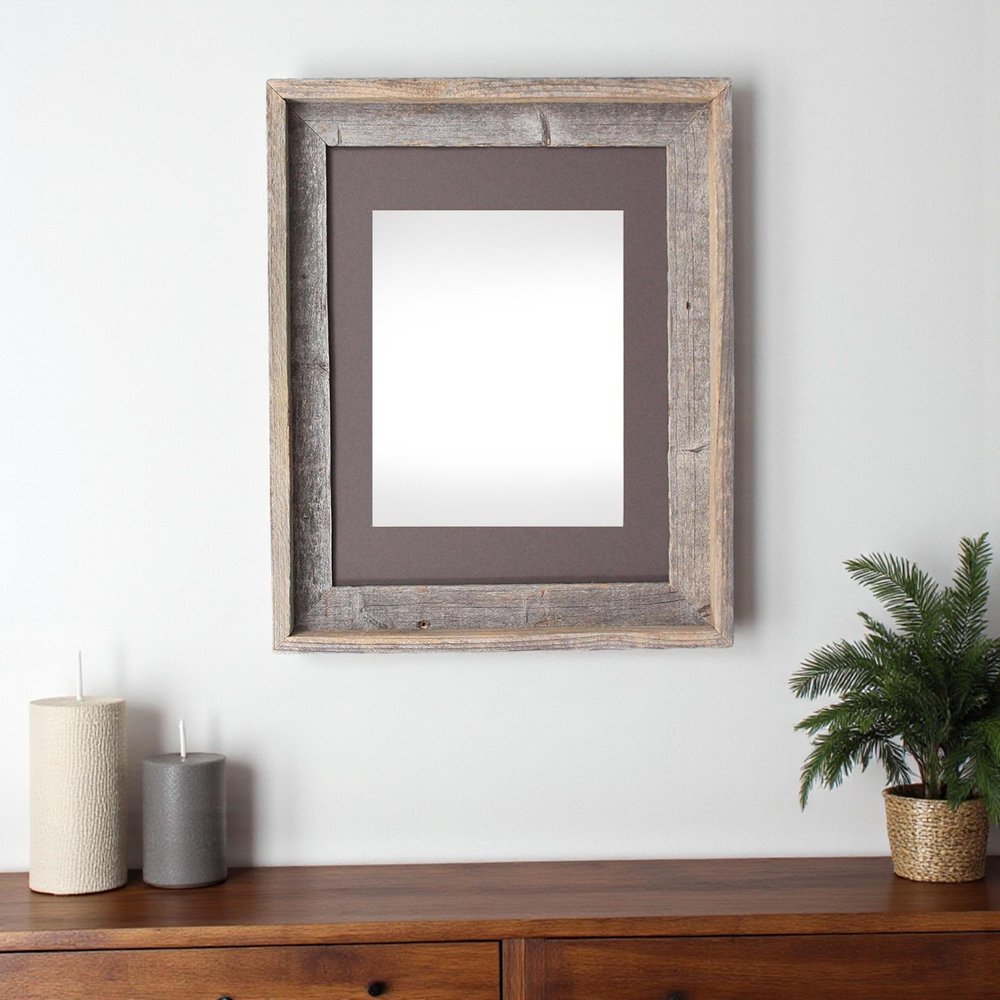 16" x 20" Gray Distressed Solid Wood Hanging Picture Frame
