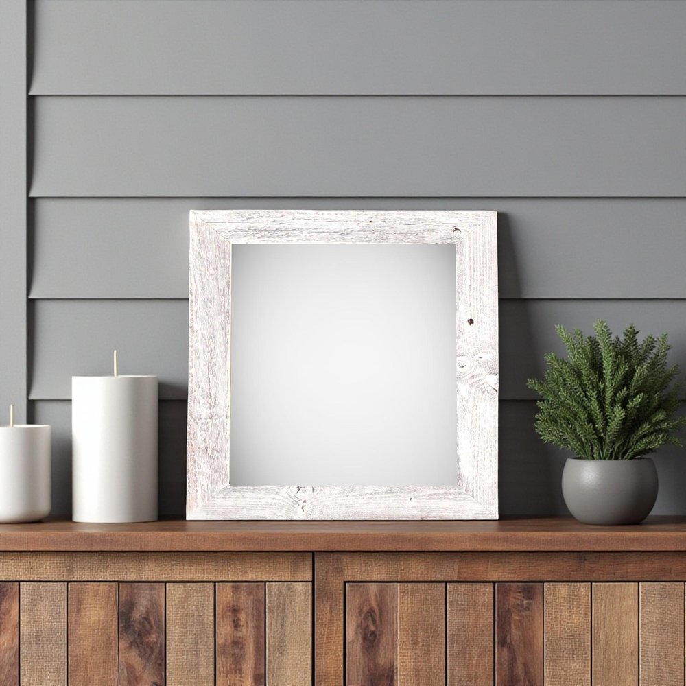 12" x 12" White Solid Wood Tabletop Picture Frame