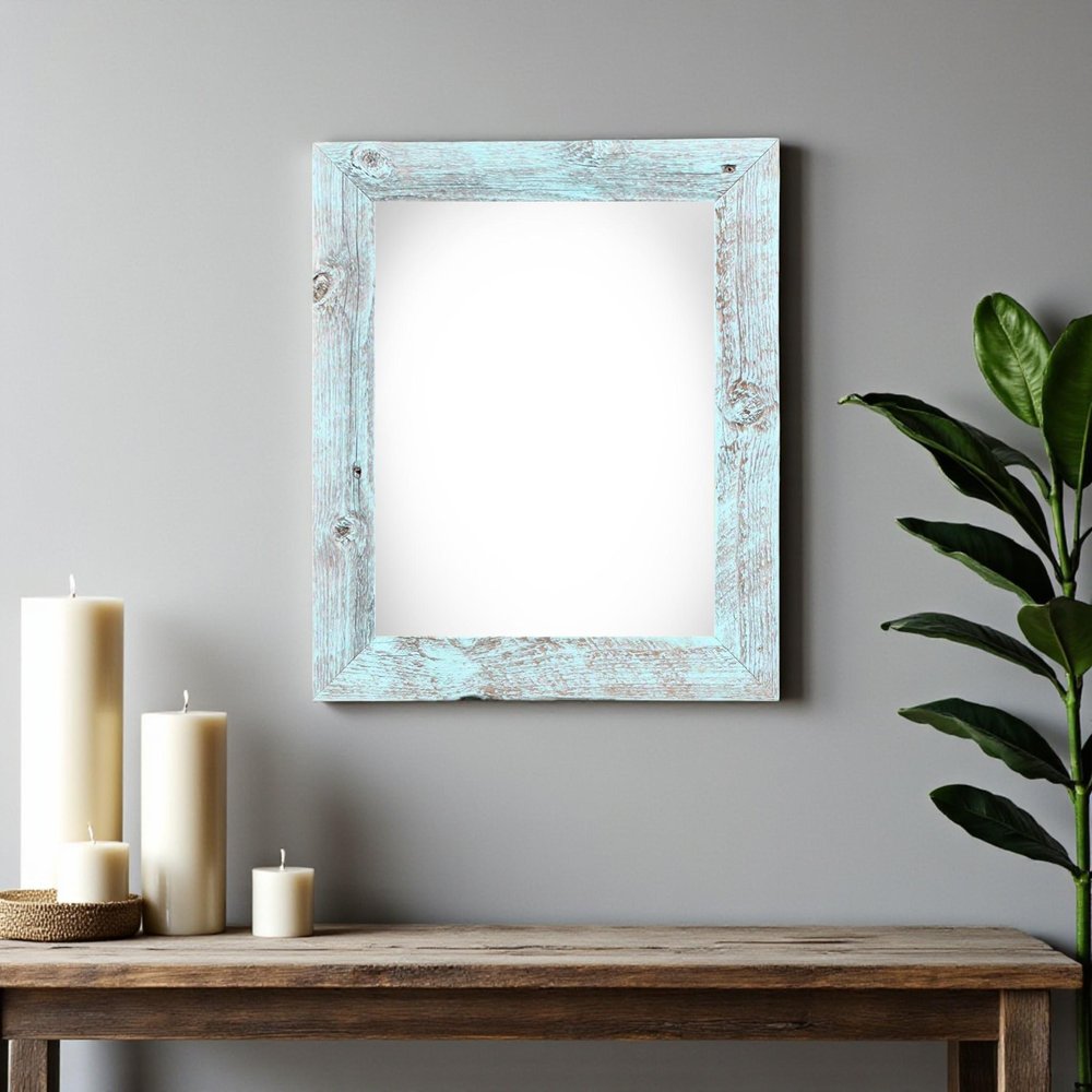11" x 14" Blue Solid Wood Hanging Picture Frame