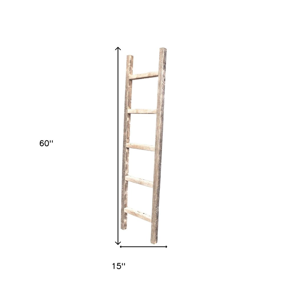 60" X 15" Gray Wood Hanging Dimensional Sculpture