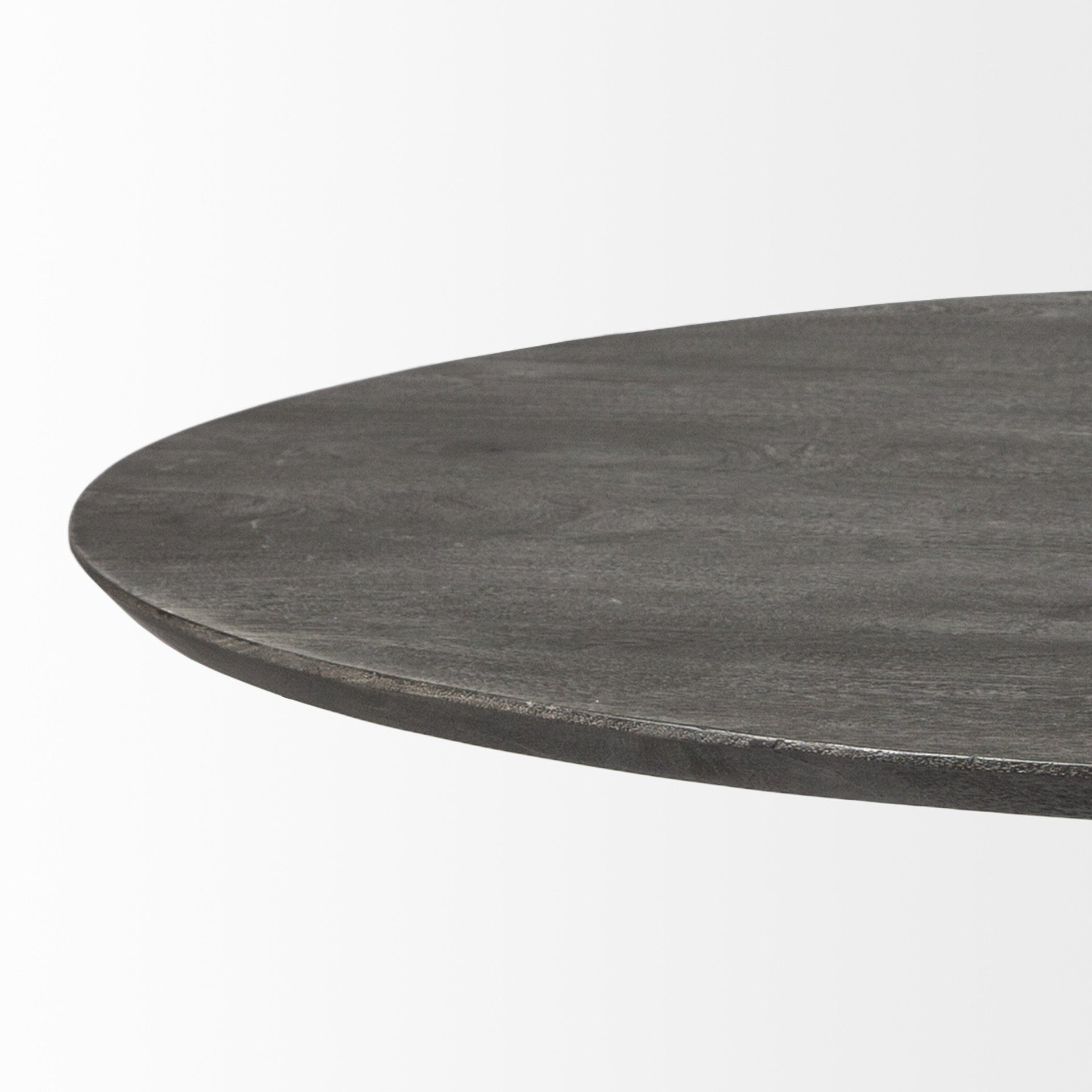 54" Brown Solid Wood and Iron Pedestal Base Round Top Dining Table