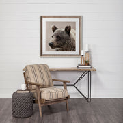 16" Gray Upholstery Cylinder Abstract Pouf Ottoman