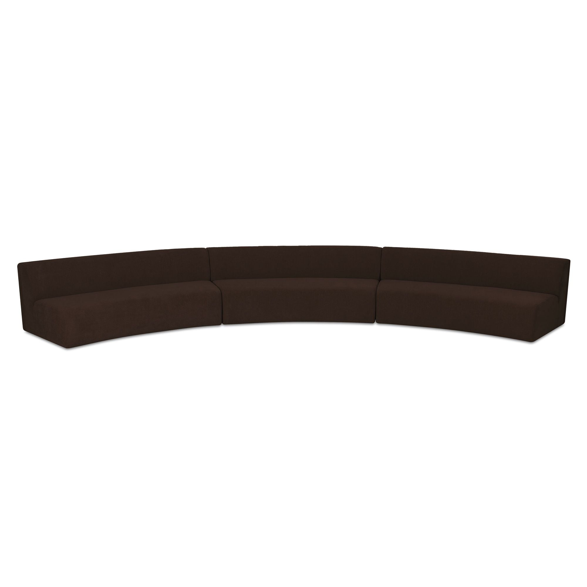 Naomi - 3 Piece Concave Modular Sectional - Dark Brown