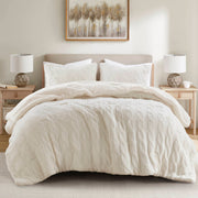Riordan - Full/Queen Cable Knit Comforter Set - Ivory
