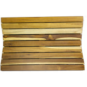 23" Brown Teak Slat Non Slip Bath Mat