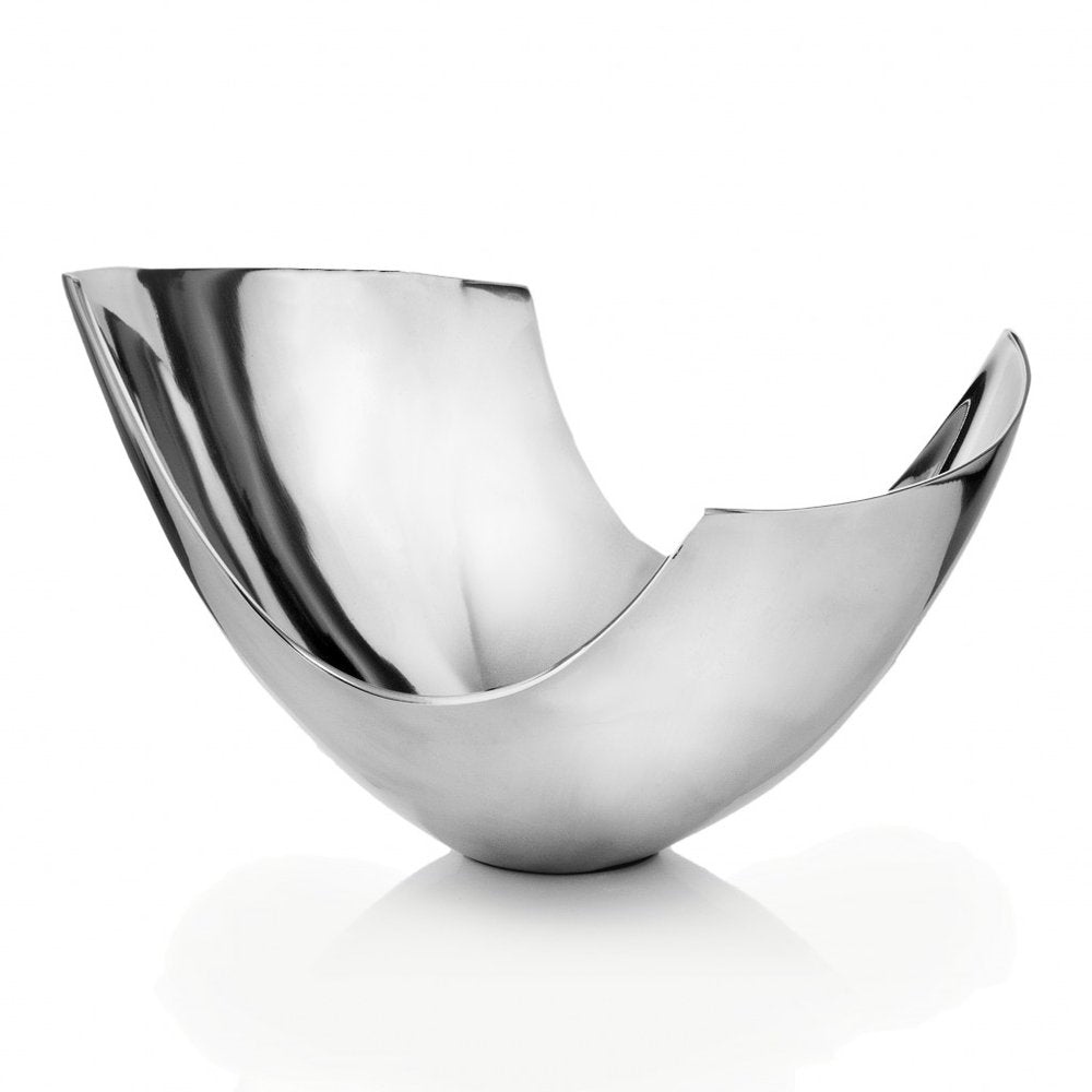 Set of Two Mod Aluminum Scoop Centerpiece Bowls