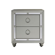 28" Solid and Manufactured Wood And Mirrored Glass Nightstand