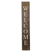5' Rustic Espresso Brown And White Front Porch Welcome Sign