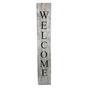 60" Whitewash And Black Solid Wood Welcome Porch Sign