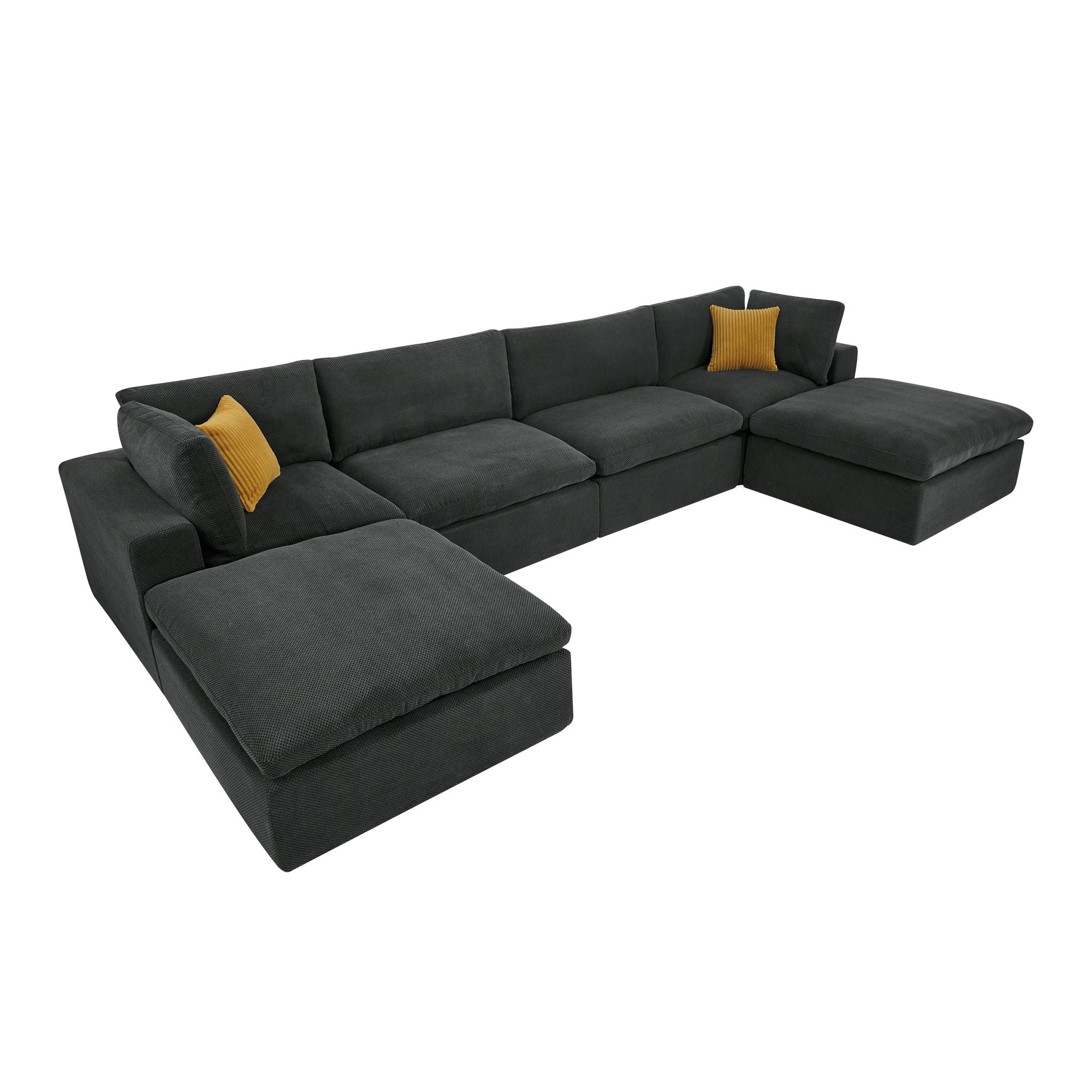 Custom Configuration Modular Sectional With Toss Pillows