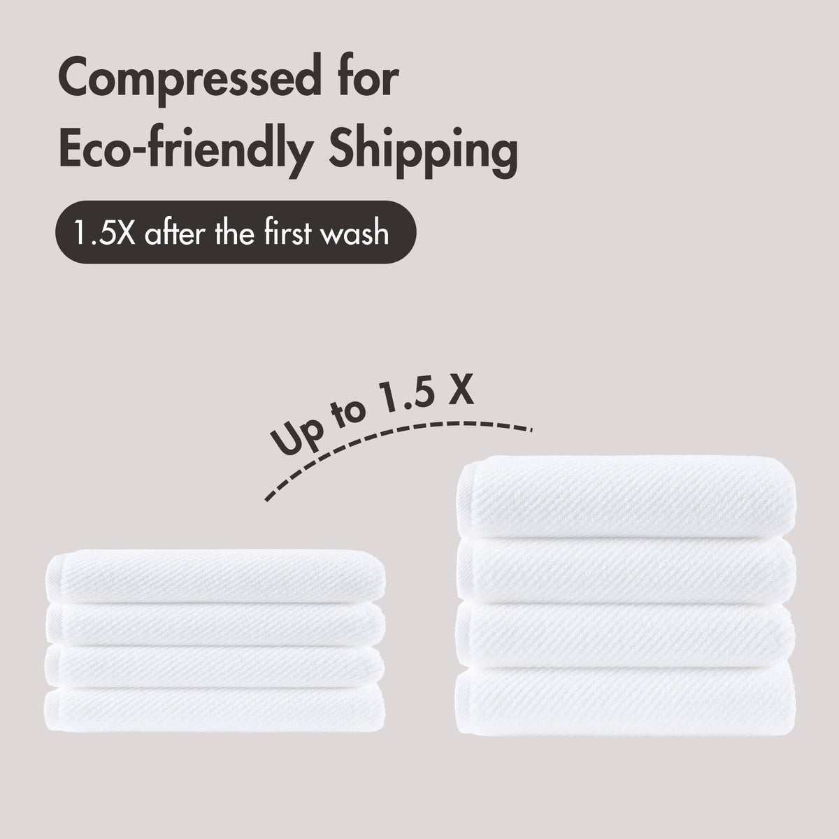 Diagonal Ribbed - 4 Piece Bath Towels Set - White