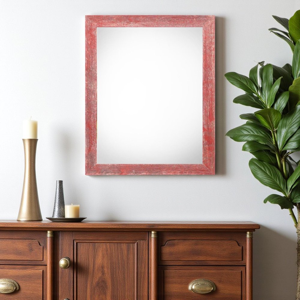 14" x 18" Red Solid Wood Hanging Picture Frame