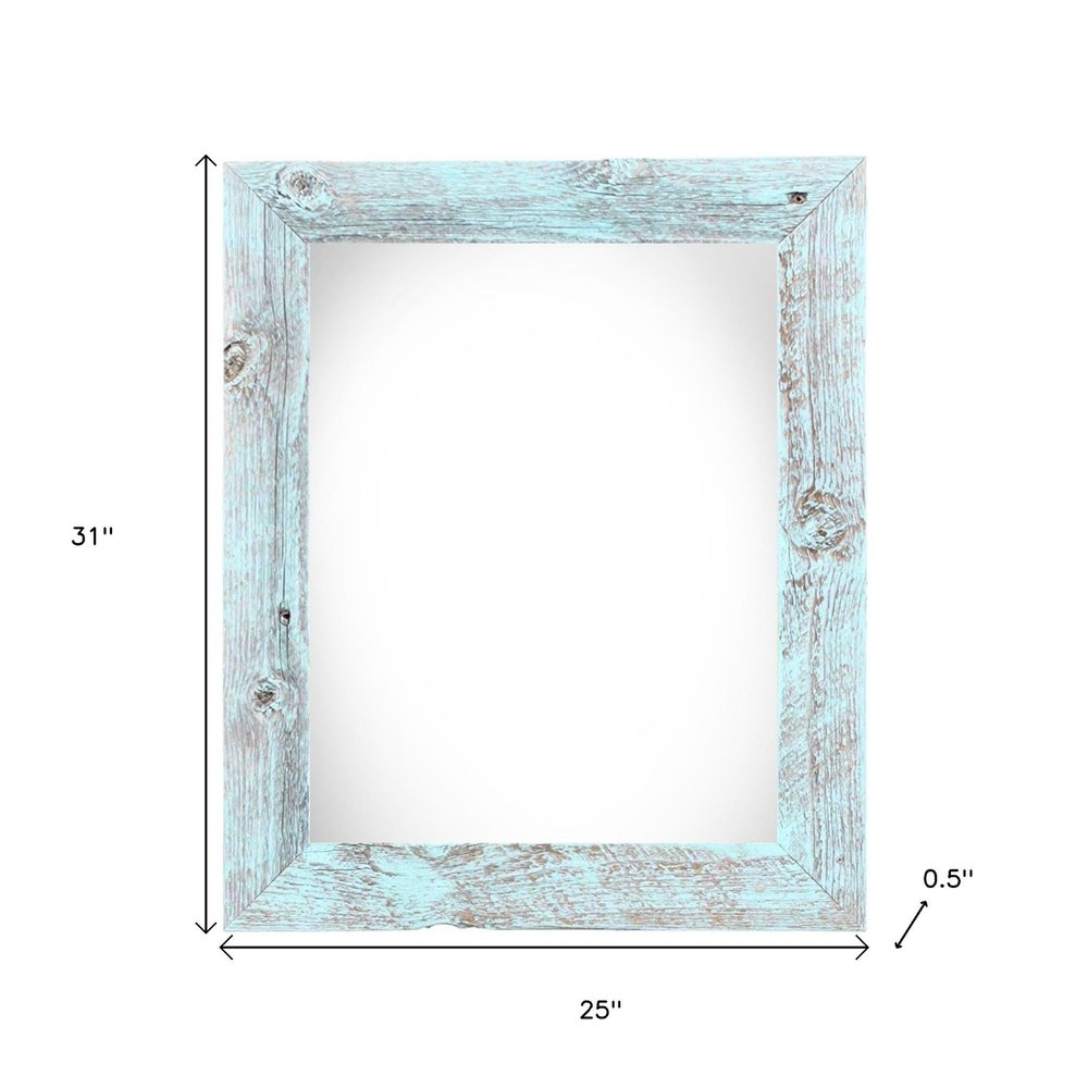 22" x 28" Blue Solid Wood Hanging Picture Frame