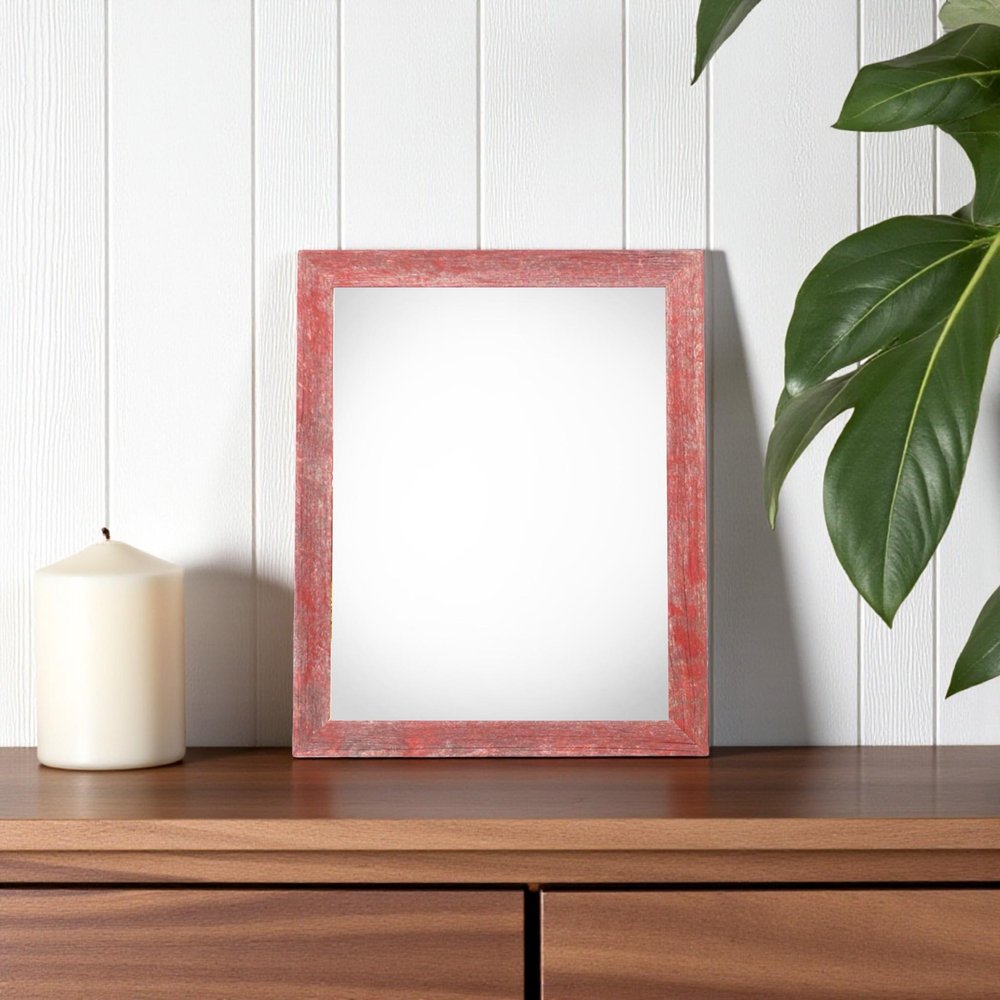 4" x 6" Red Solid Wood Tabletop Picture Frame