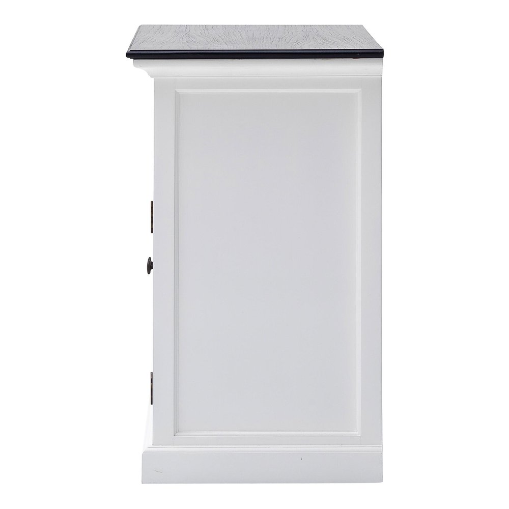 35" White And Black Wood Sideboard with Two Doors