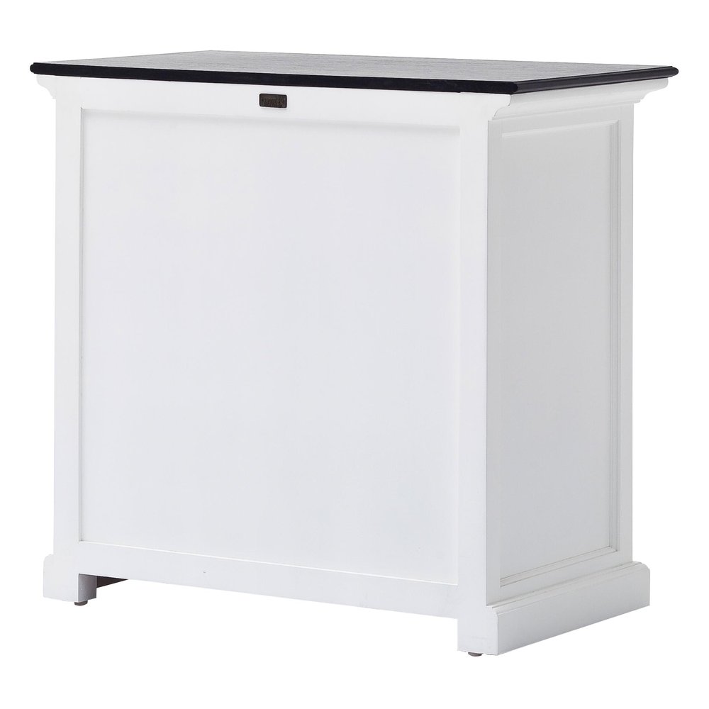 35" White And Black Wood Sideboard with Two Doors