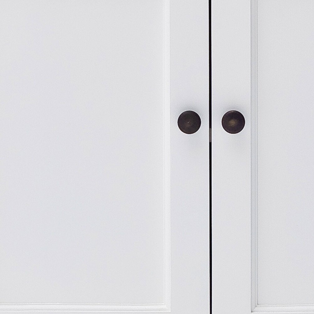 35" White And Black Wood Sideboard with Two Doors