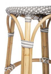 24" Natural Gray And Heavy Duty Plastic and Rattan Backless Counter Height Bar Chair