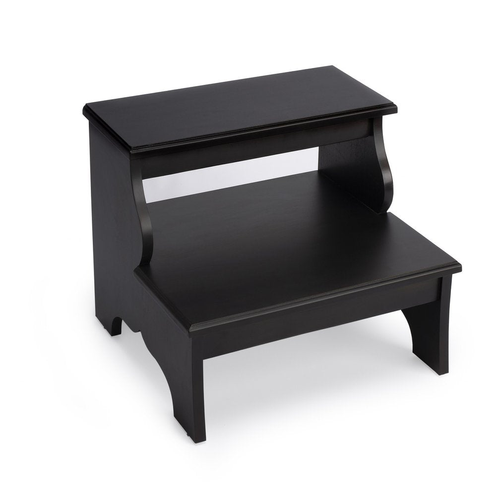 15" Dark Brown Solid and Manufactured Wood Step Stool