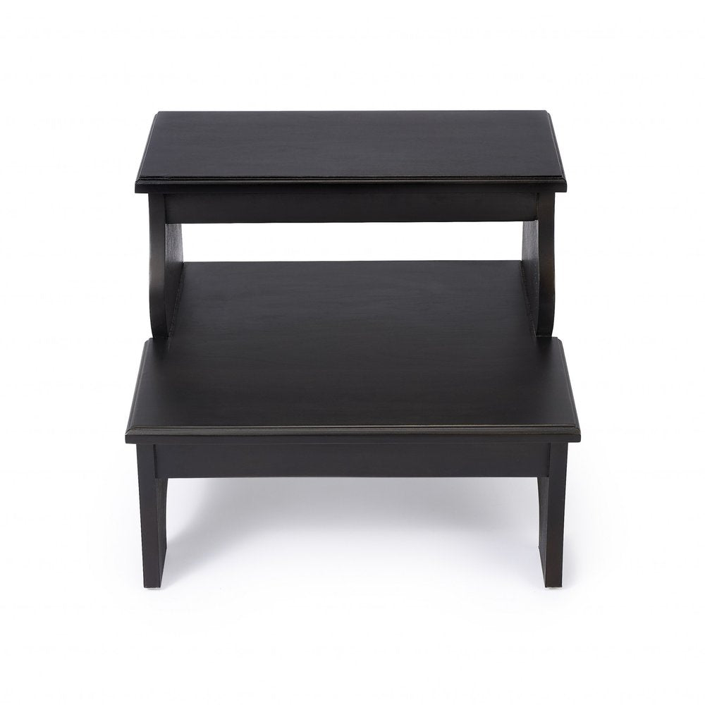 15" Dark Brown Solid and Manufactured Wood Step Stool