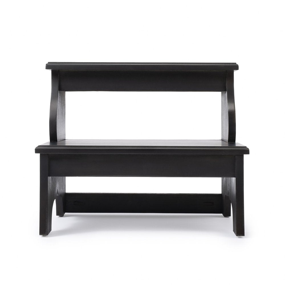 15" Dark Brown Solid and Manufactured Wood Step Stool