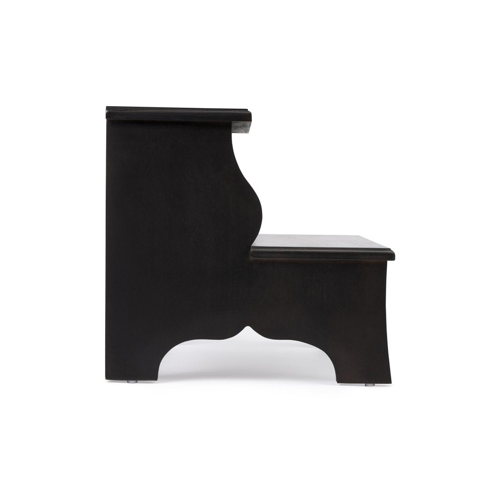 15" Dark Brown Solid and Manufactured Wood Step Stool