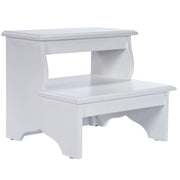 15" White Solid and Manufactured Wood Step Stool