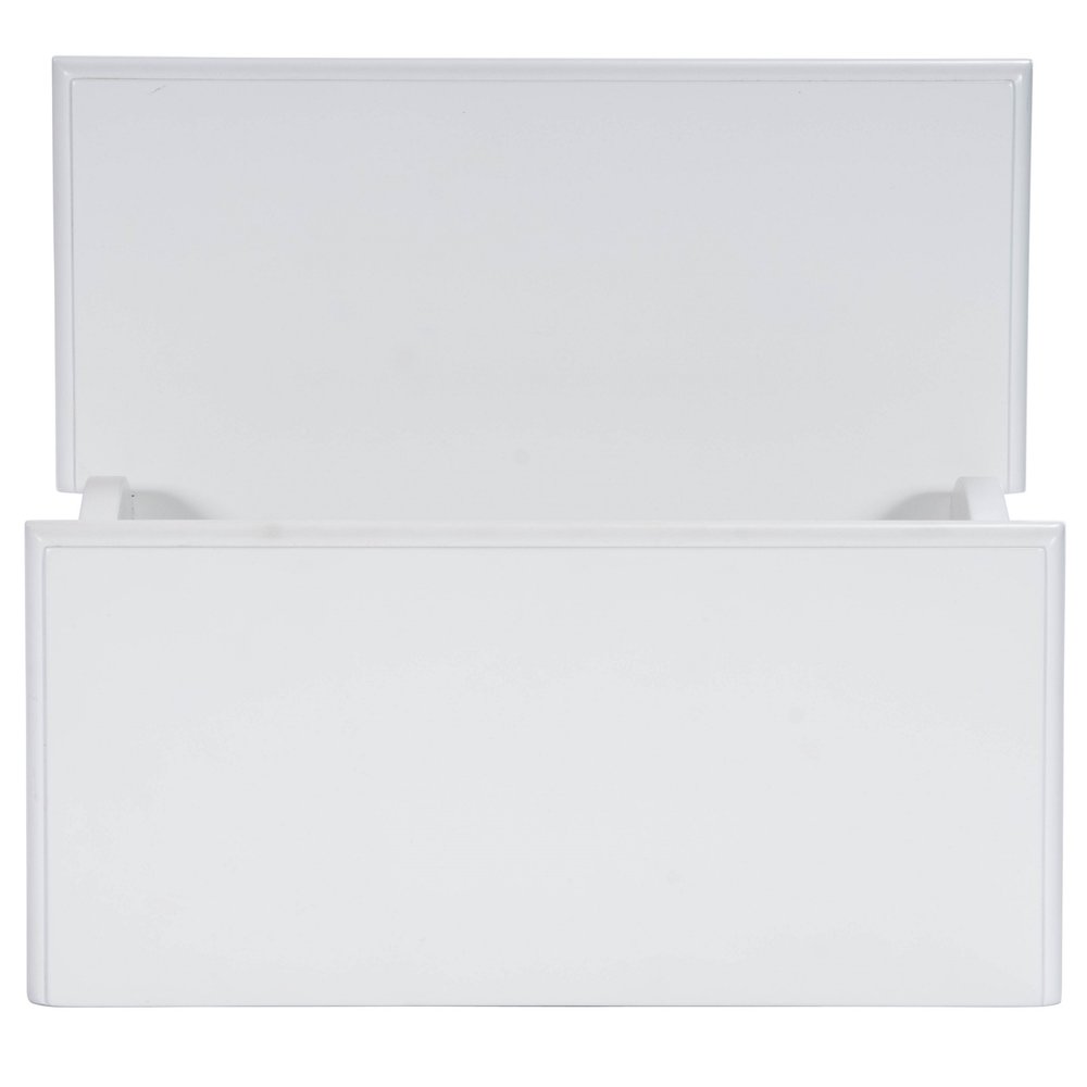 15" White Solid and Manufactured Wood Step Stool