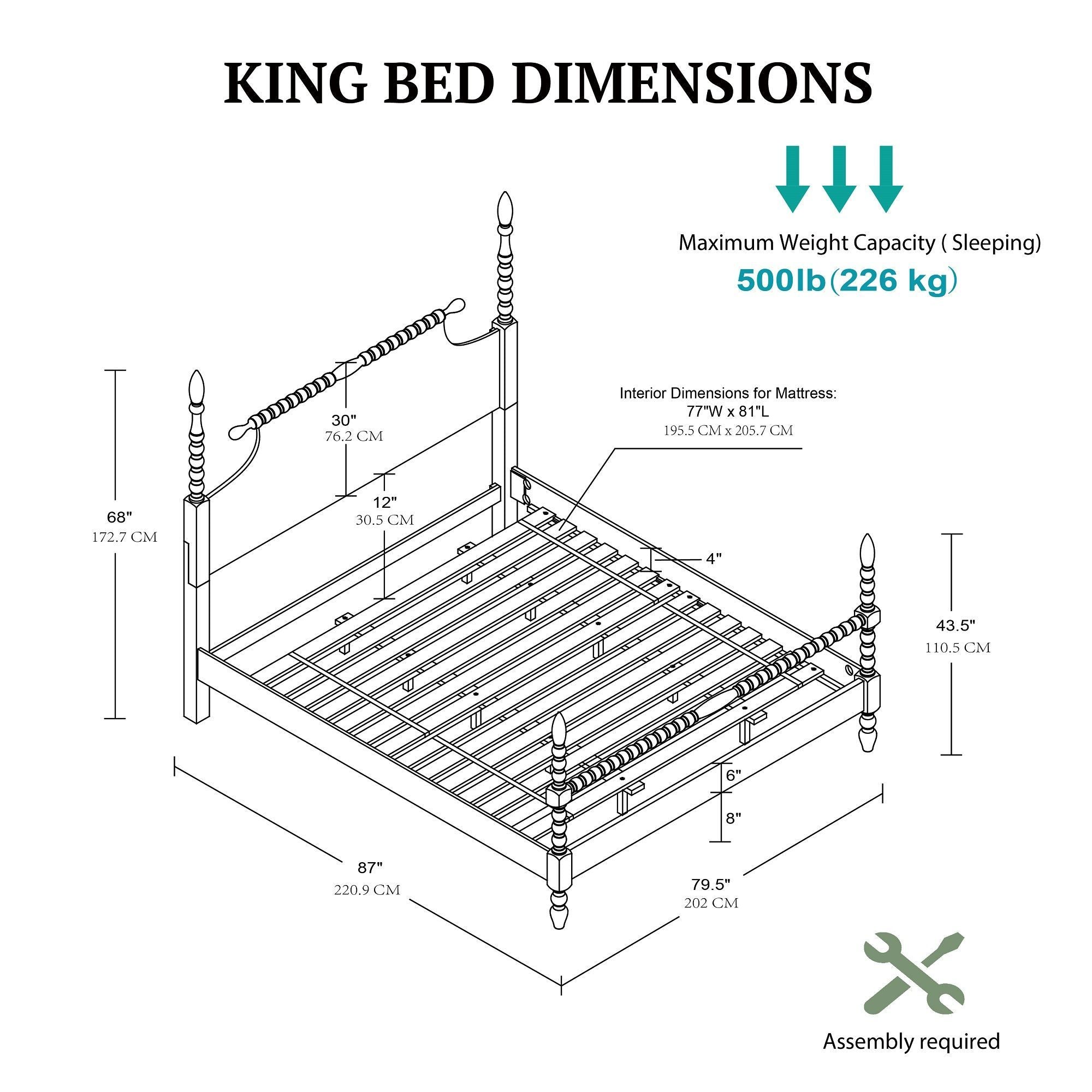 Beckett - King Turned Spindle Bed - Antique Cream